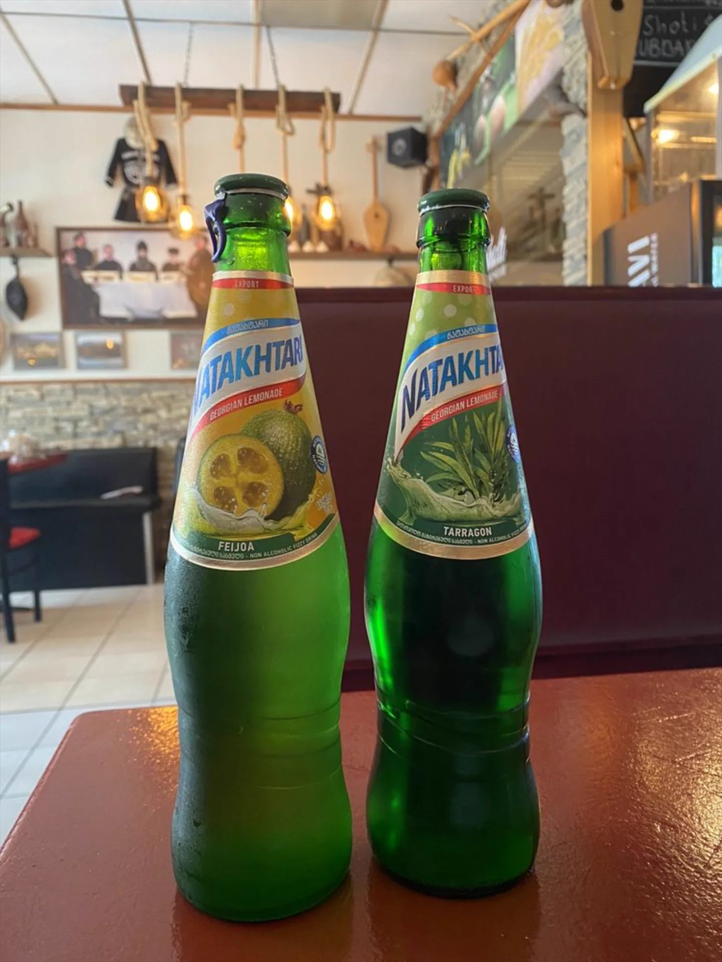 Natakhtari Georgian lemonades on a table